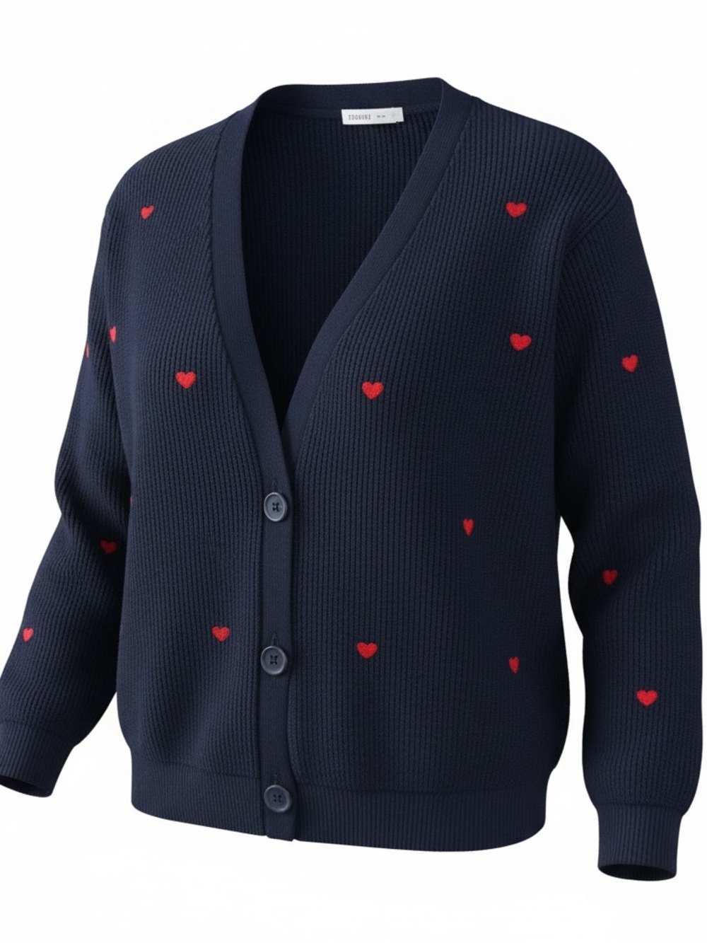 Navy  Sweater with Red Heart pin up rockabilly kawaii
